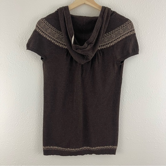 HOLLISTER Y2K 2000’s Bella Swan Fair Isle Twilightcore Brown Short Sleeve Top - Picture 7 of 10